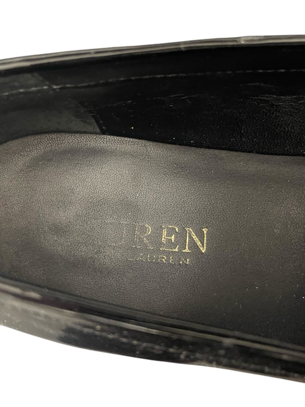Lauren by Ralph Lauren Black Patent Leather Dalena Penny Loafers, 9 - Picture 5 of 7